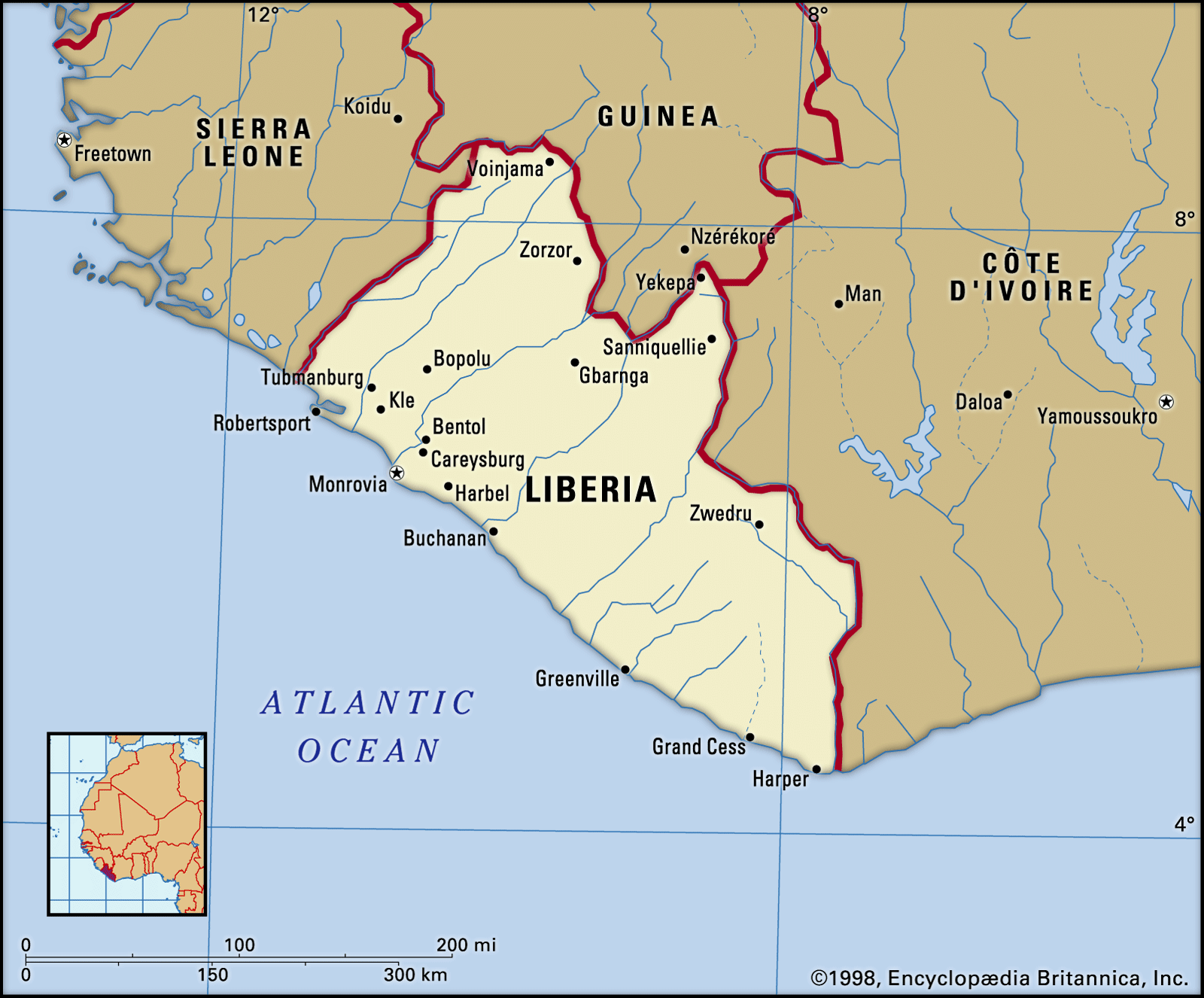 map of Liberia
